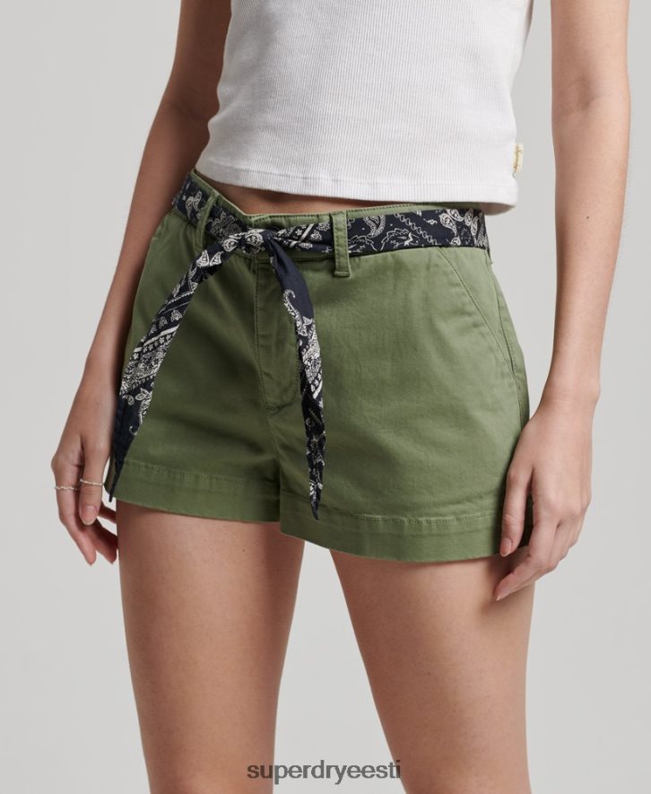 Superdry naised chino kuumad lühikesed püksid B2LT42072 Riietus khaki