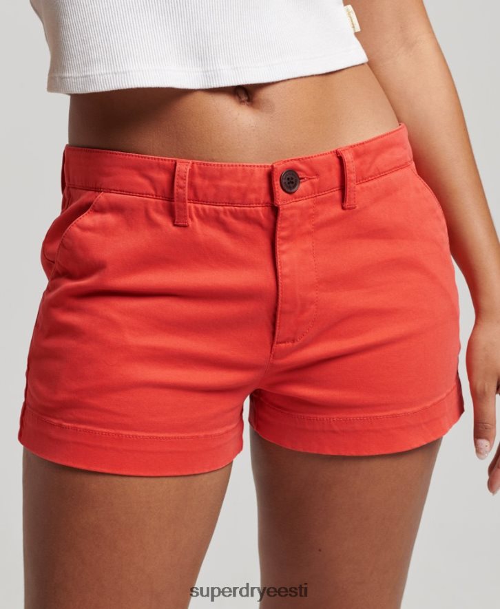 Superdry naised chino kuumad lühikesed püksid B2LT42104 Riietus punane