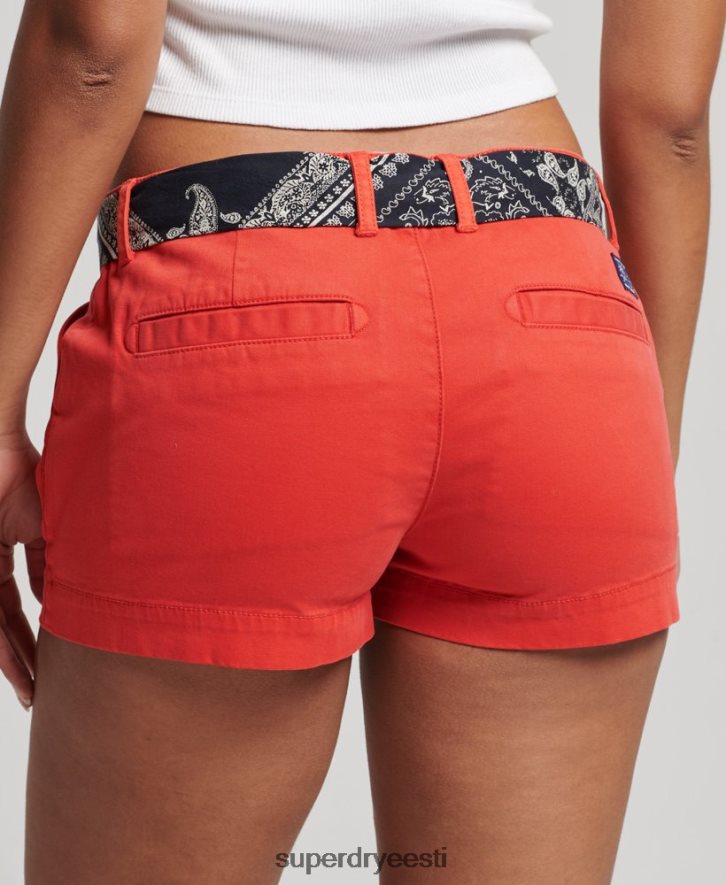 Superdry naised chino kuumad lühikesed püksid B2LT42104 Riietus punane