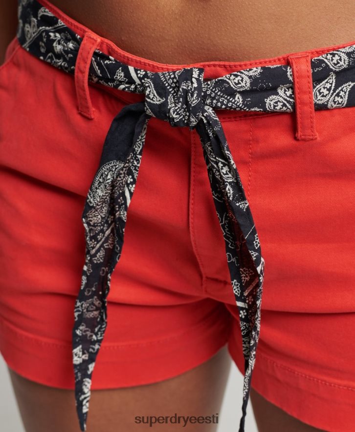 Superdry naised chino kuumad lühikesed püksid B2LT42104 Riietus punane