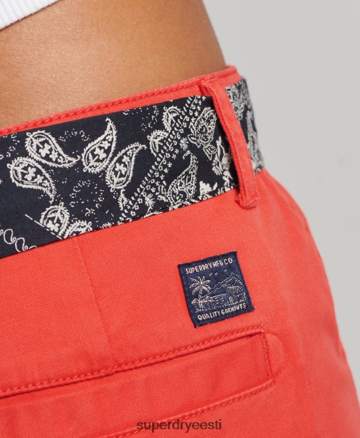 Superdry naised chino kuumad lühikesed püksid B2LT42104 Riietus punane