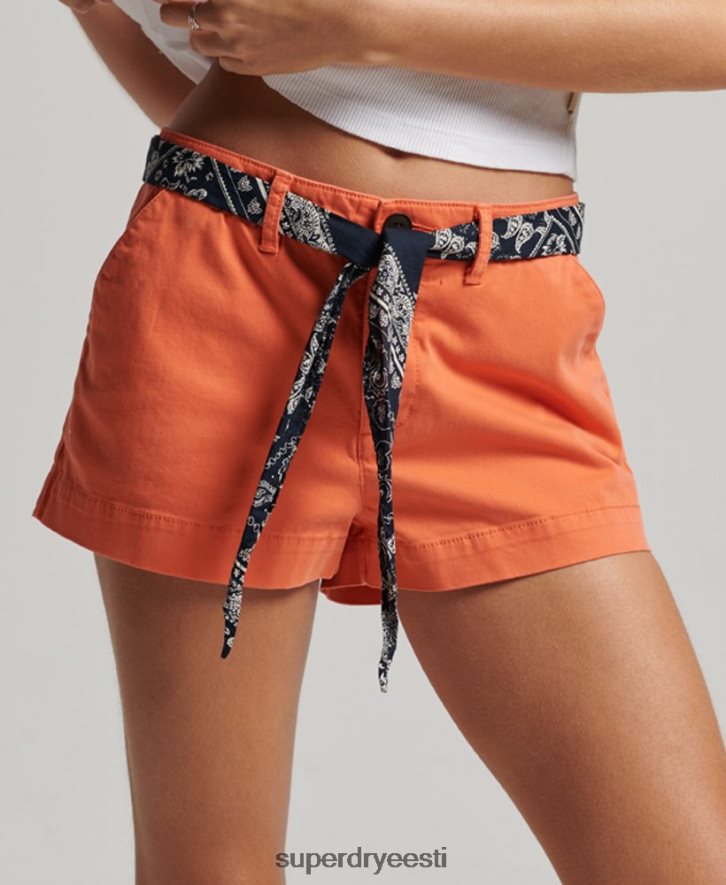Superdry naised chino kuumad lühikesed püksid B2LT42135 Riietus korallid