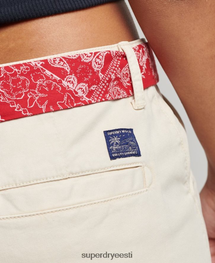 Superdry naised chino kuumad lühikesed püksid B2LT42177 Riietus kreem