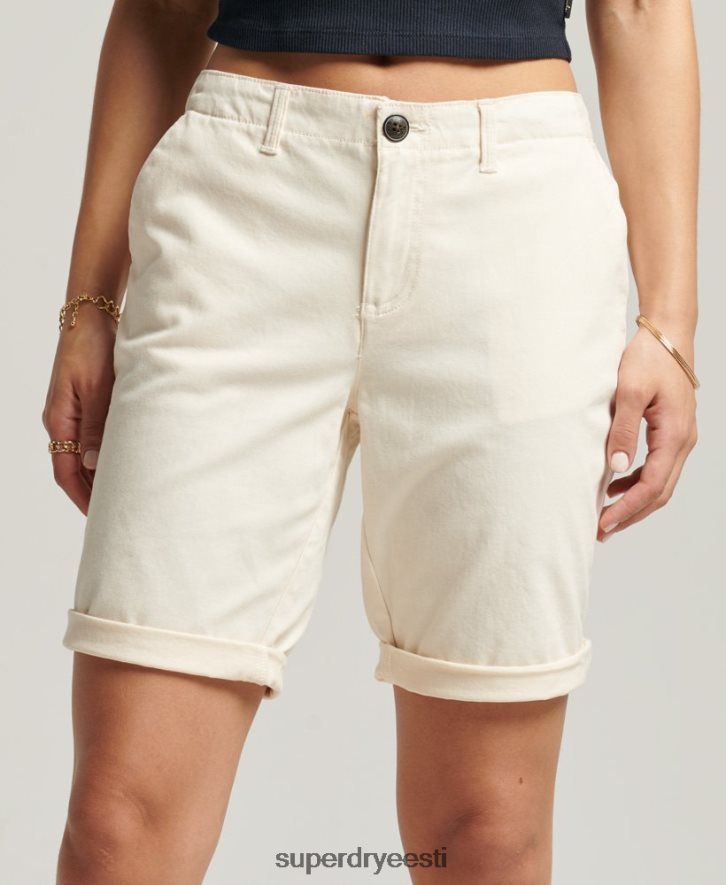 Superdry naised linna chino lühikesed püksid B2LT43142 Riietus kreem