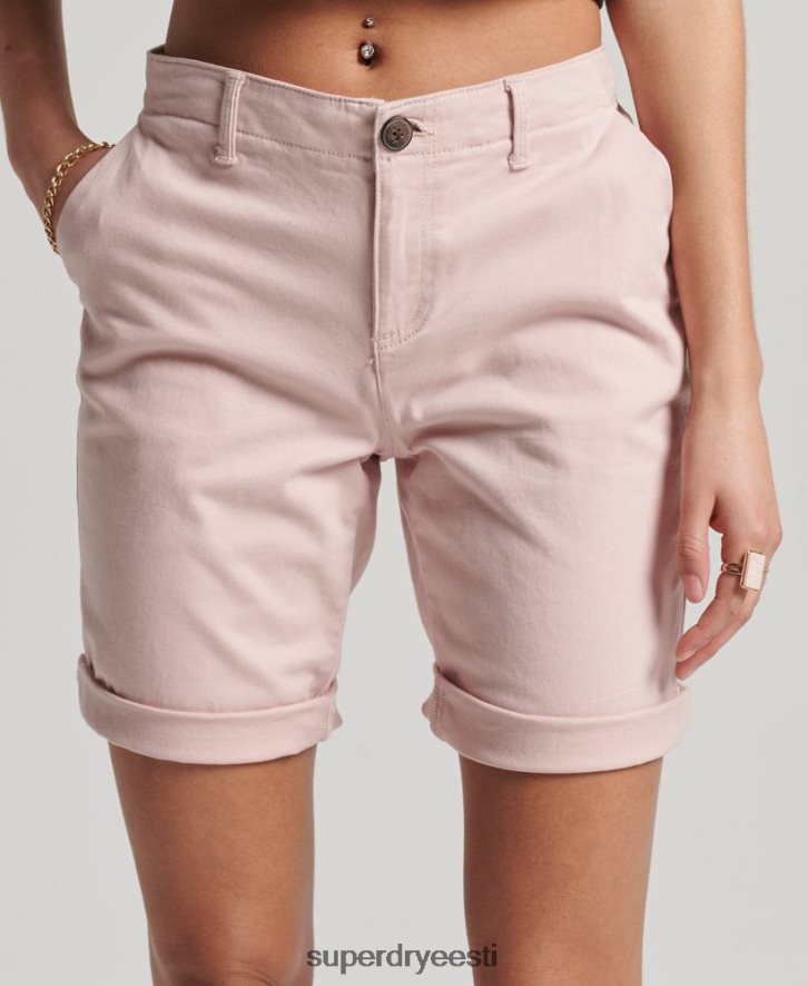 Superdry naised linna chino lühikesed püksid B2LT43152 Riietus roosa