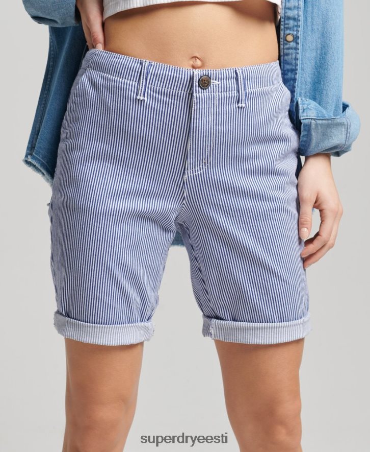 Superdry naised linna chino lühikesed püksid B2LT43161 Riietus merevägi