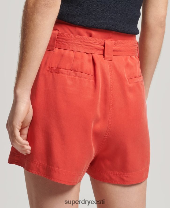 Superdry naised paberkotiga lühikesed püksid B2LT43138 Riietus punane