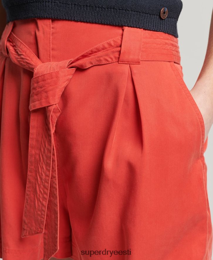 Superdry naised paberkotiga lühikesed püksid B2LT43138 Riietus punane