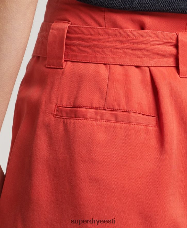 Superdry naised paberkotiga lühikesed püksid B2LT43138 Riietus punane