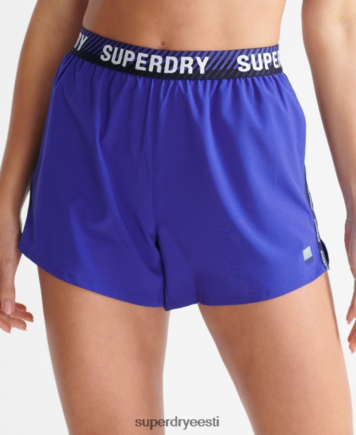 Superdry naised treeni lahtised lühikesed püksid B2LT43170 Riietus sinine