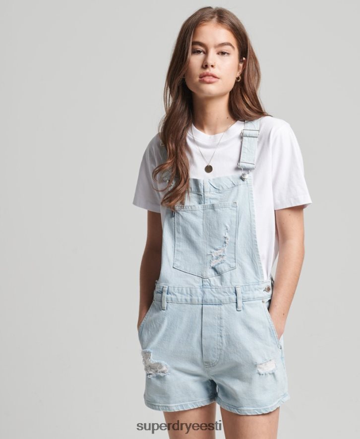 Superdry naised vintage Dungaree lühikesed püksid B2LT44099 Riietus helesinine