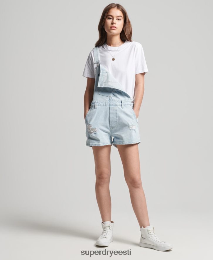 Superdry naised vintage Dungaree lühikesed püksid B2LT44099 Riietus helesinine