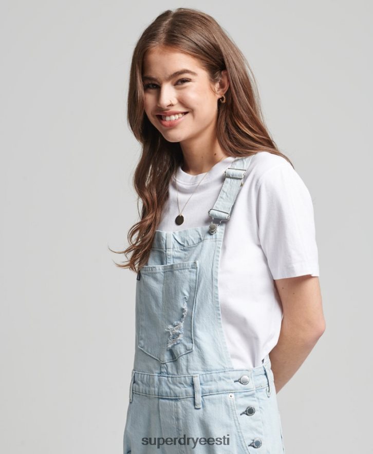 Superdry naised vintage Dungaree lühikesed püksid B2LT44099 Riietus helesinine