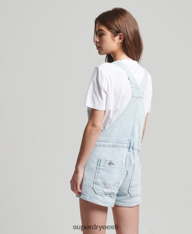 Superdry naised vintage Dungaree lühikesed püksid B2LT44099 Riietus helesinine