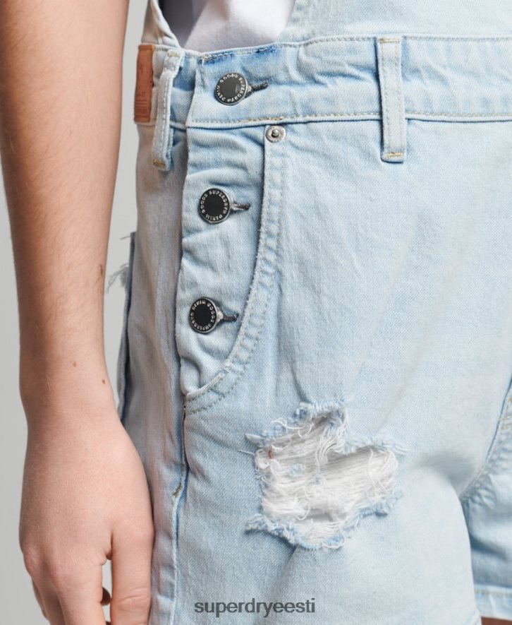 Superdry naised vintage Dungaree lühikesed püksid B2LT44099 Riietus helesinine