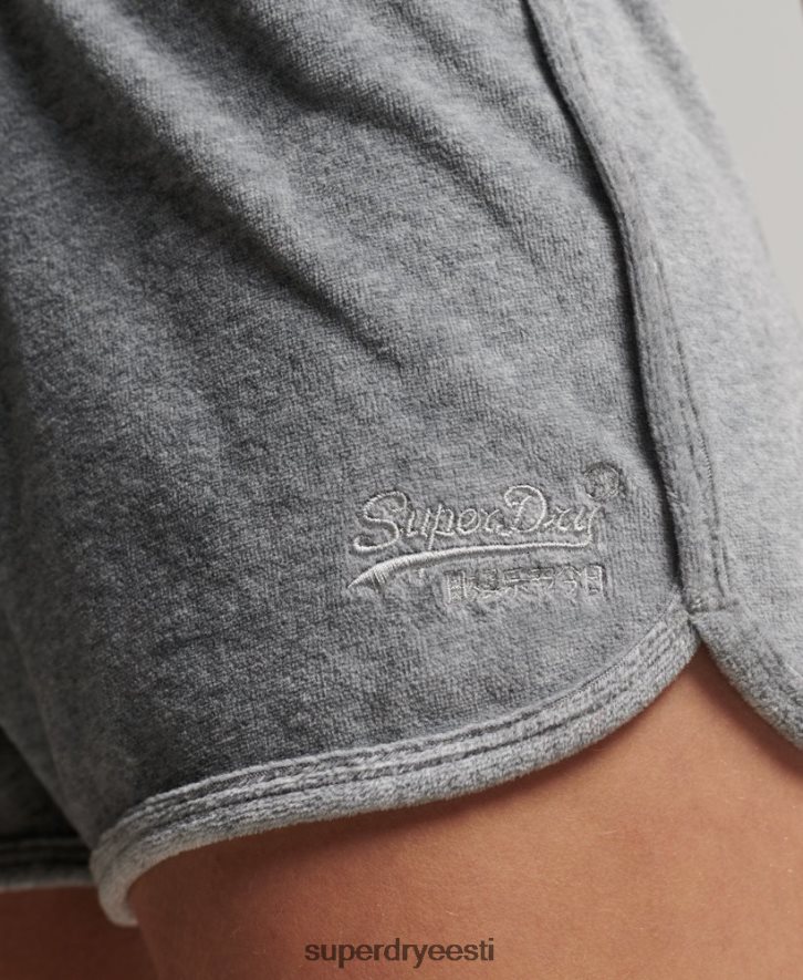 Superdry naised vintage logo veluur võidusõitja lühike B2LT42148 Riietus hall