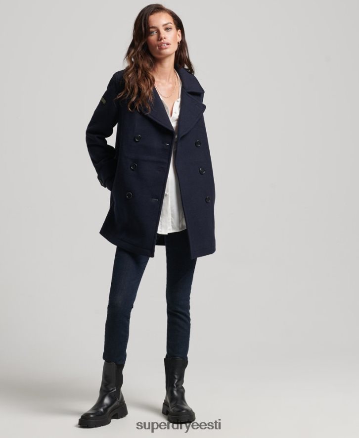 Superdry naised kahe rinnaga villane hernemantel B2LT43619 Riietus merevägi