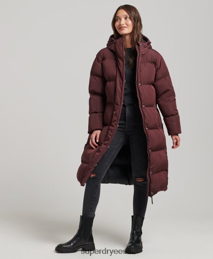 Superdry naised kapuutsiga õngejada mantel B2LT43765 Riietus punane