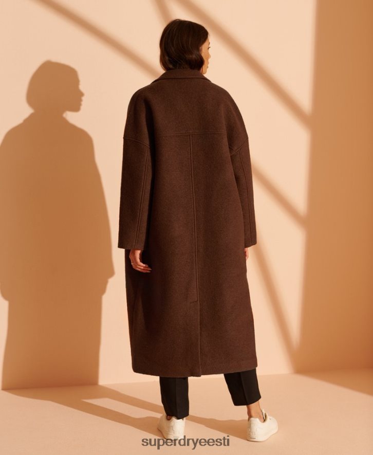 Superdry naised piiratud koguses õngejadaga villane mantel B2LT45573 Riietus tan