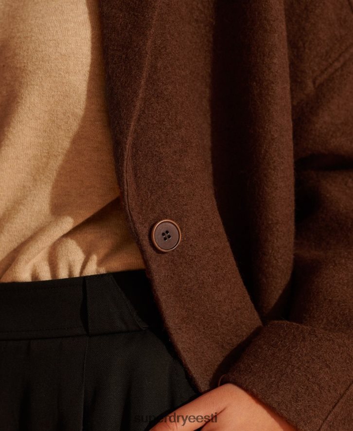 Superdry naised piiratud koguses õngejadaga villane mantel B2LT45573 Riietus tan