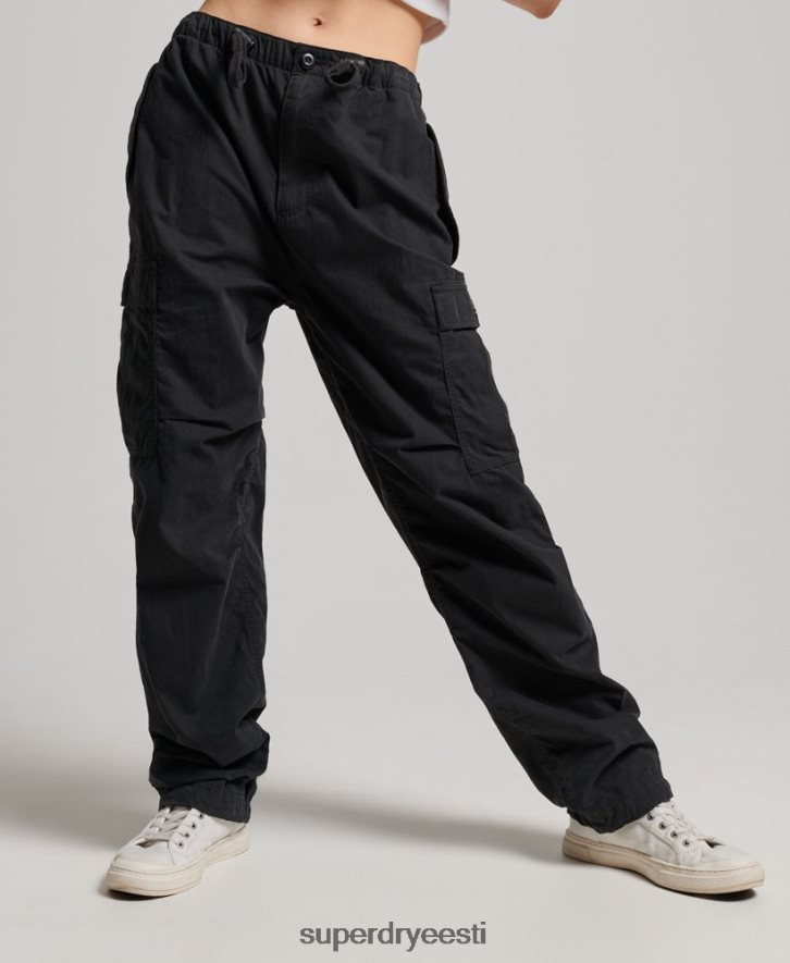 Superdry naised langevarju käepidemega püksid B2LT42567 Riietus must