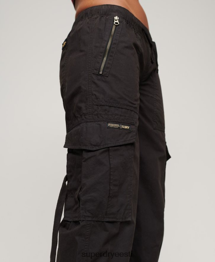 Superdry naised madala kõrgusega laia säärega püksid B2LT41963 Riietus tumehall