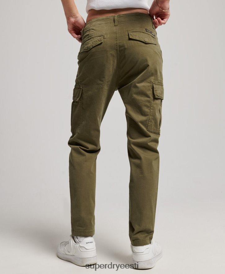 Superdry naised orgaanilisest puuvillast õhukesed cargo püksid B2LT42569 Riietus roheline