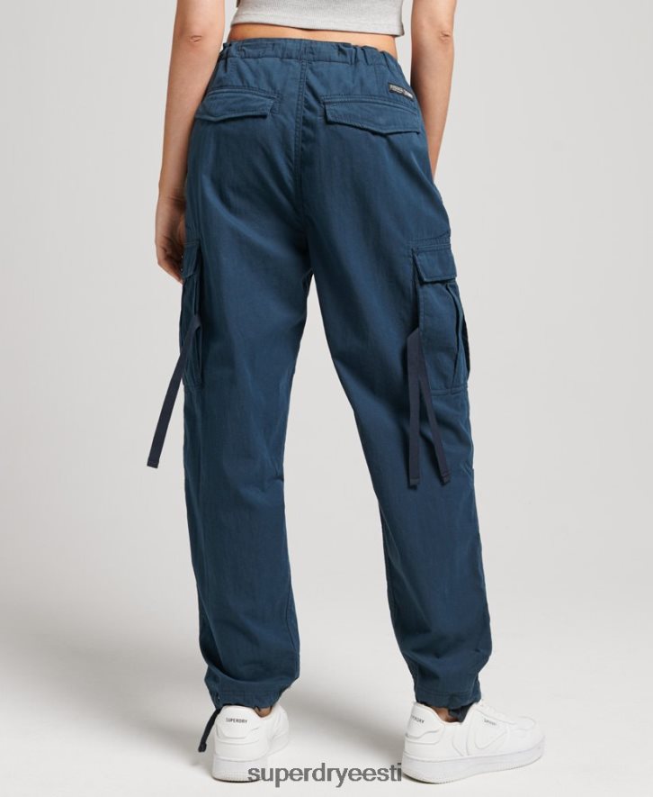 Superdry naised orgaanilisest puuvillast langevarjuga käepidemega püksid B2LT42600 Riietus merevägi