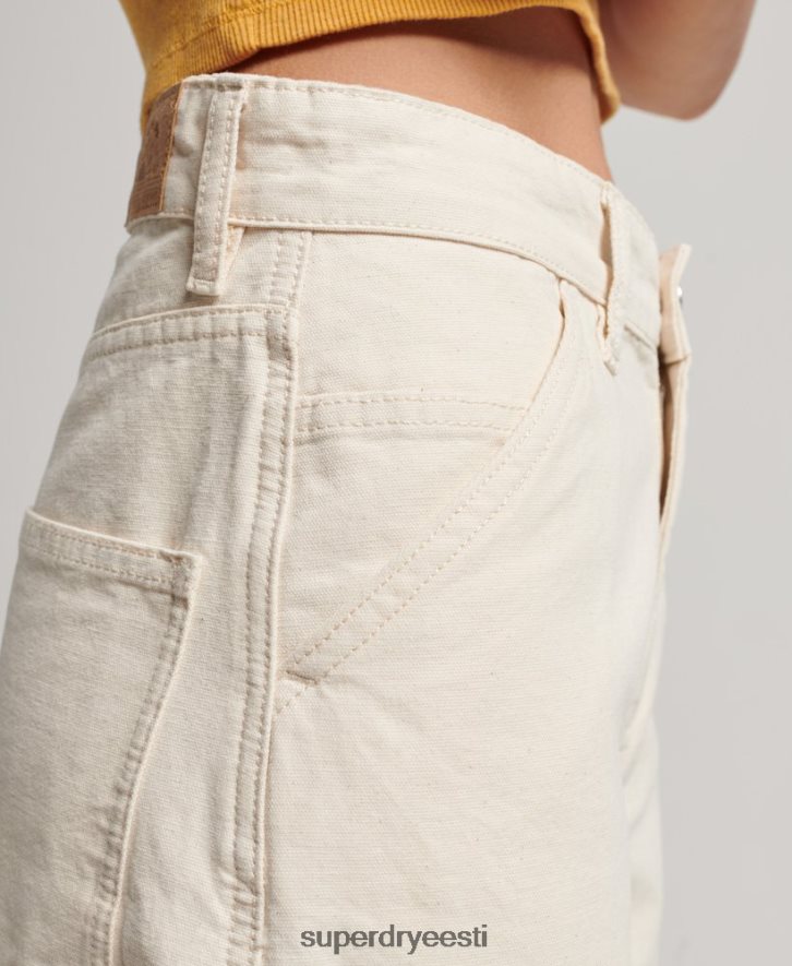 Superdry naised orgaanilisest puuvillast vintage laiad puusepapüksid B2LT42573 Riietus kreem