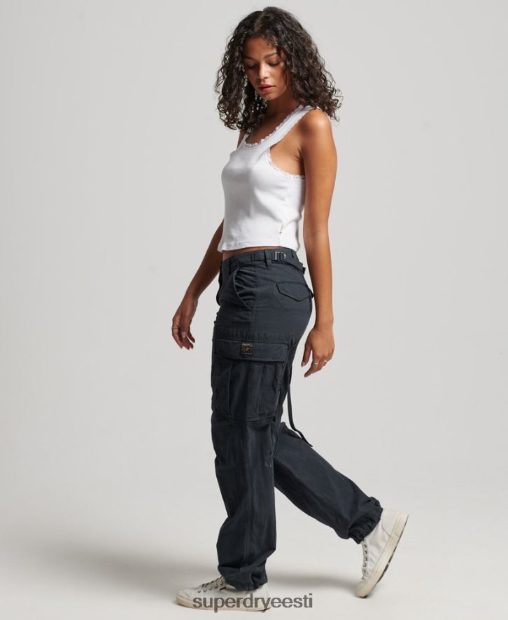 Superdry naised vintage madala tõusuga cargo püksid B2LT42273 Riietus merevägi