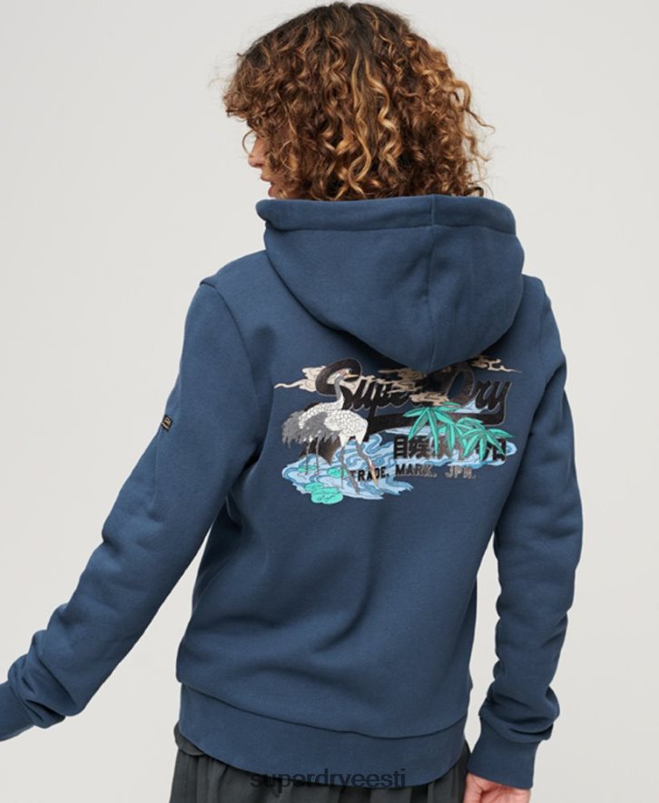 Superdry naised Jaapani vintage logoga graafiline lukuga kapuuts B2LT43393 Riietus merevägi