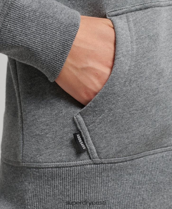 Superdry naised Orgaanilisest puuvillast essentsiaalne logoga tõmblukuga kapuuts B2LT43303 Riietus hall