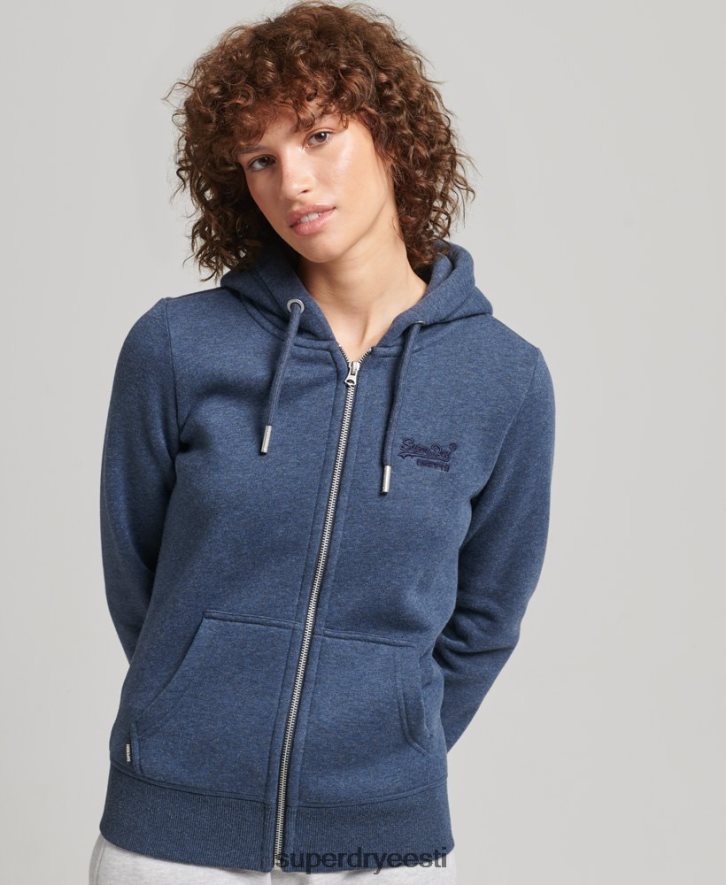 Superdry naised Orgaanilisest puuvillast essentsiaalne logoga tõmblukuga kapuuts B2LT43379 Riietus merevägi