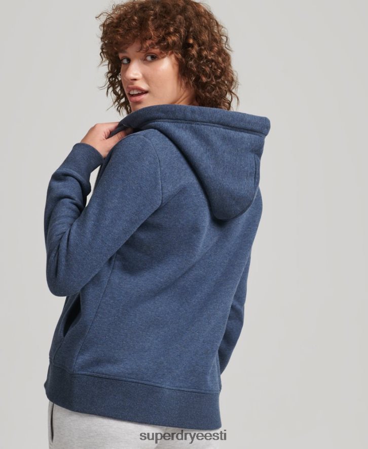 Superdry naised Orgaanilisest puuvillast essentsiaalne logoga tõmblukuga kapuuts B2LT43379 Riietus merevägi