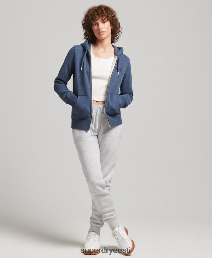 Superdry naised Orgaanilisest puuvillast essentsiaalne logoga tõmblukuga kapuuts B2LT43379 Riietus merevägi