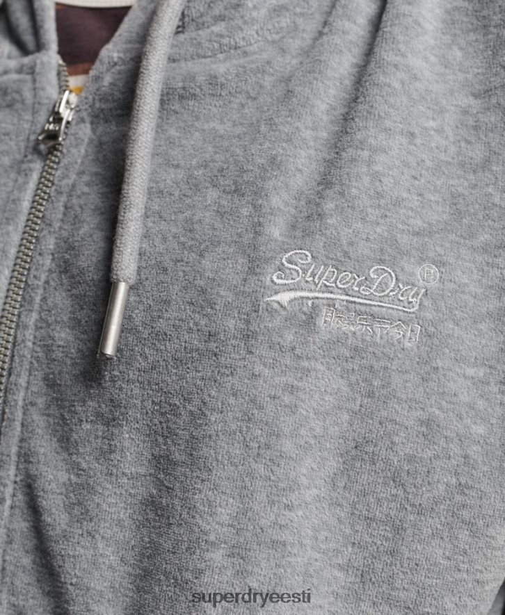 Superdry naised Orgaanilisest puuvillast vintage logoga veluur lukuga kapuuts B2LT42197 Riietus hall