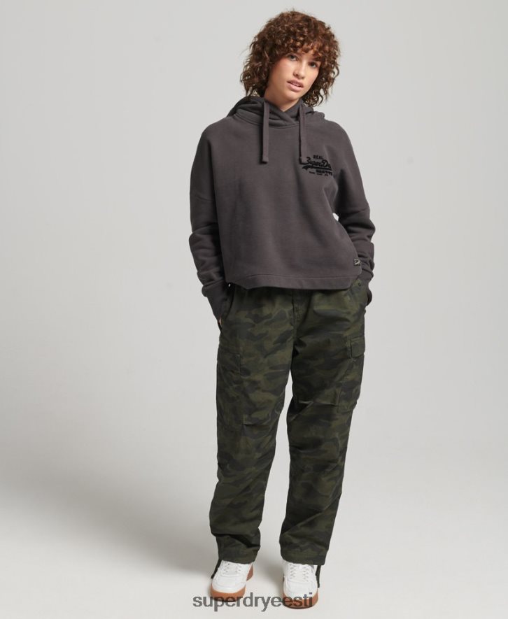 Superdry naised Vintage logo box fit kapuuts B2LT46067 Riietus pruun