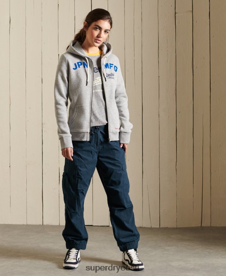 Superdry naised Vintage logoga Ameerika klassikaline lukuga kapuuts B2LT46104 Riietus hall