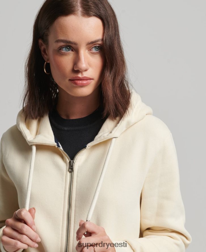 Superdry naised Vintage logoga kaunistatud lukuga kapuuts B2LT43330 Riietus kreem