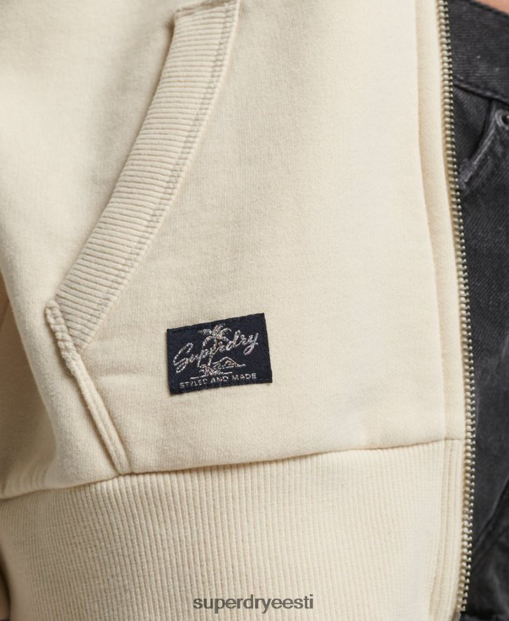 Superdry naised Vintage logoga kaunistatud lukuga kapuuts B2LT43330 Riietus kreem