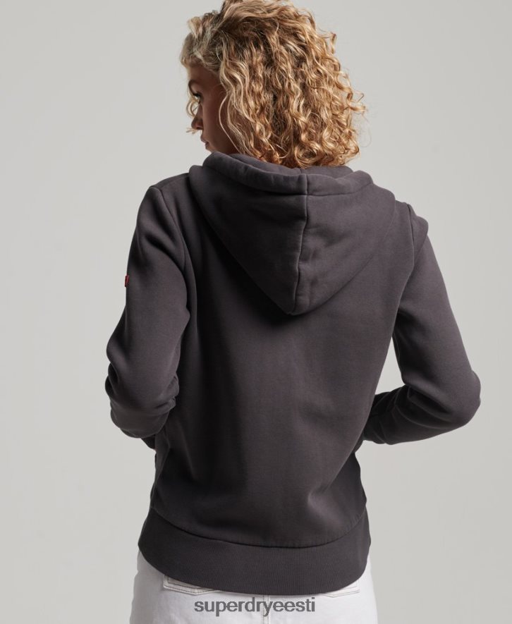 Superdry naised Vintage logoga neoontõmblukuga kapuuts B2LT42143 Riietus tumehall