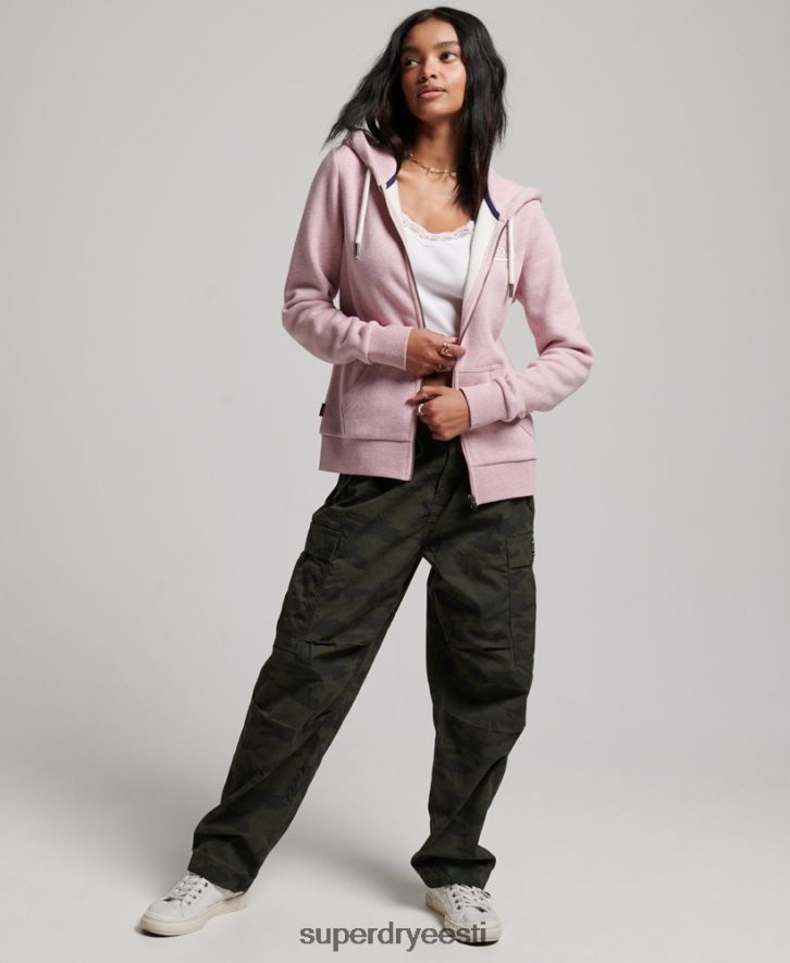 Superdry naised Vintage logoga skriptiga tõmblukuga kapuuts B2LT42239 Riietus roosa