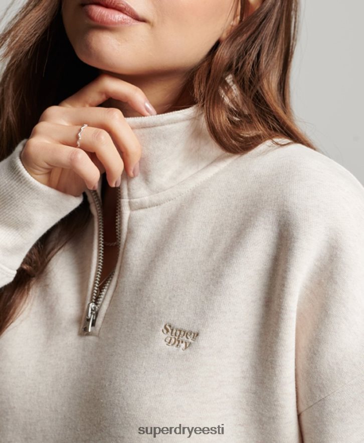 Superdry naised Vintage logoga tikitud Henley top B2LT43465 Riietus kreem