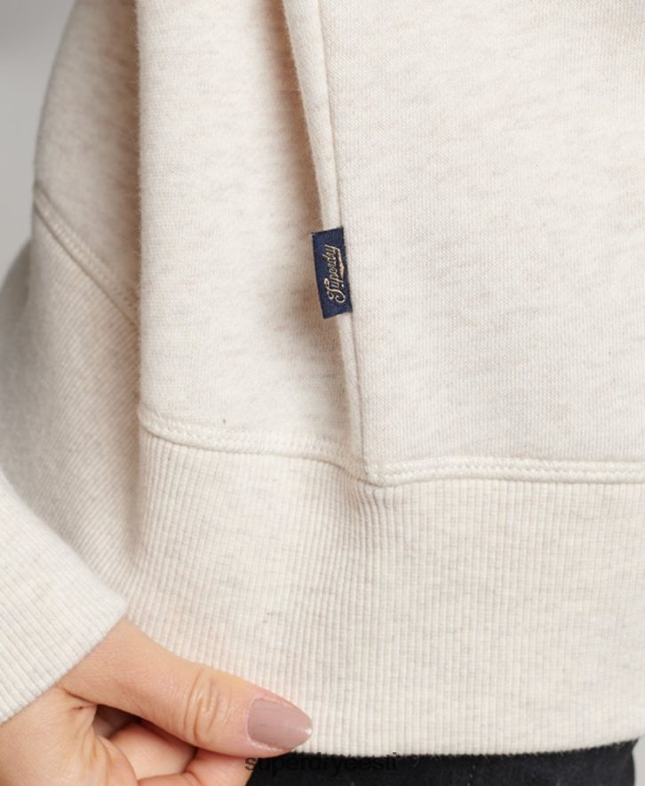 Superdry naised Vintage logoga tikitud Henley top B2LT43465 Riietus kreem