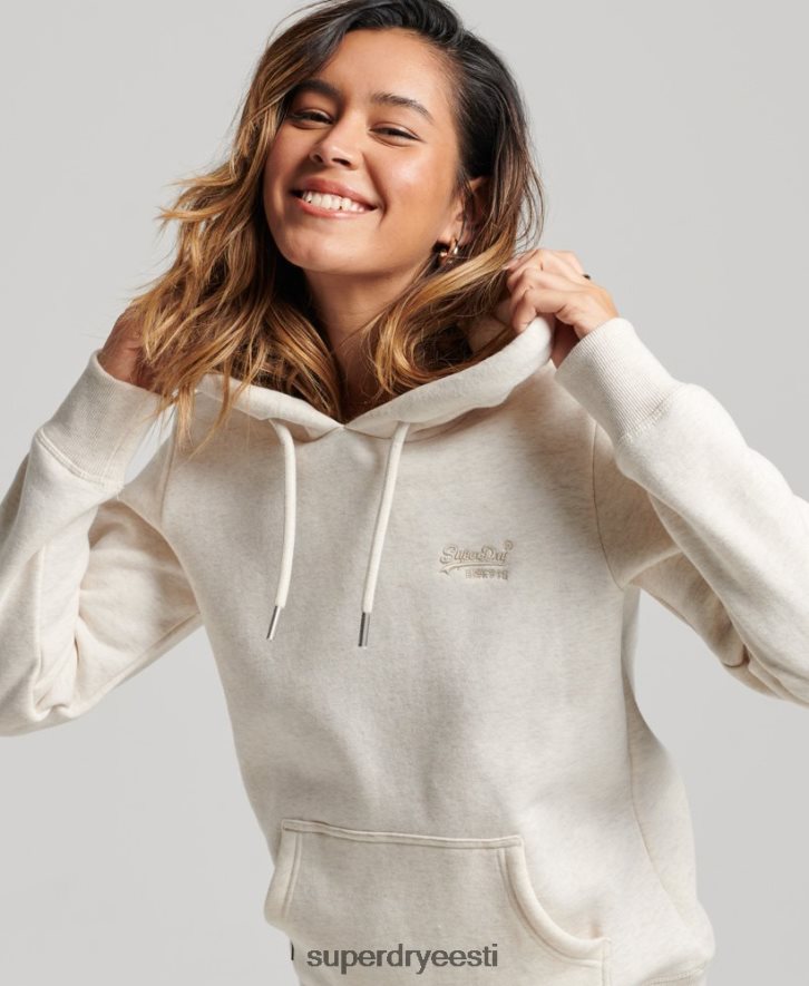 Superdry naised Vintage logoga tikitud kapuuts B2LT43270 Riietus kreem
