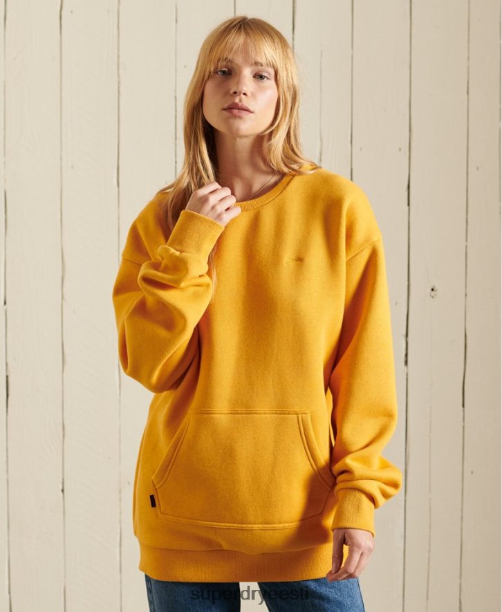 Superdry naised Vintage logoga tikitud taskumeeskonna dressipluus B2LT45969 Riietus kollane