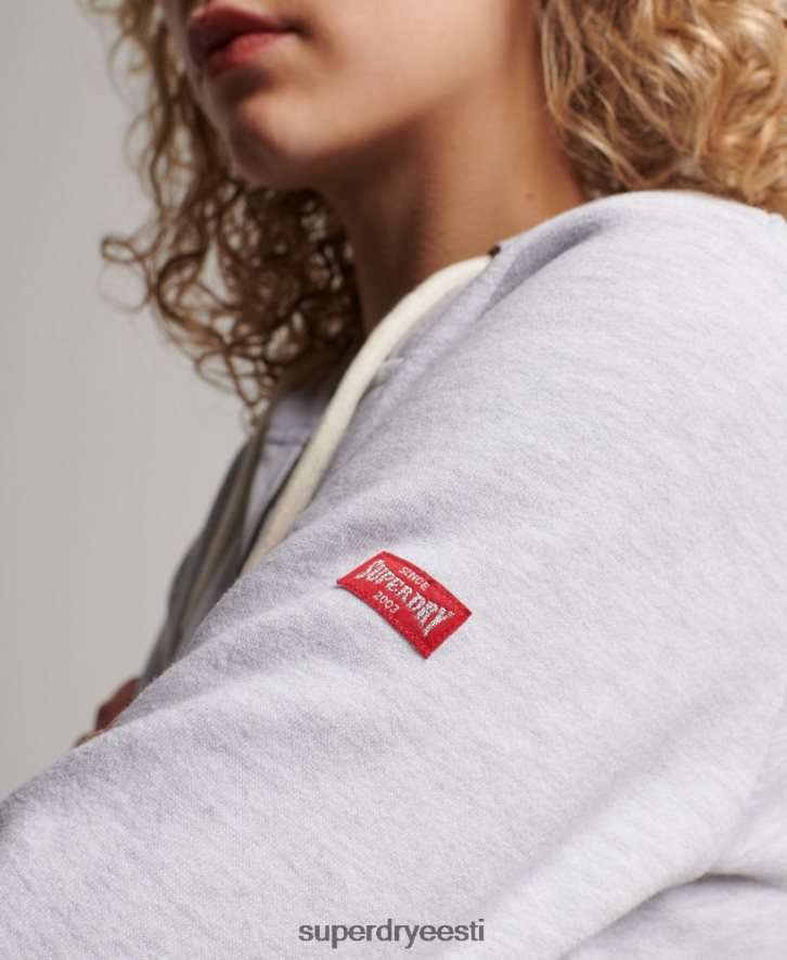 Superdry naised Vintage sportlik lukuga kapuuts B2LT42262 Riietus helehall