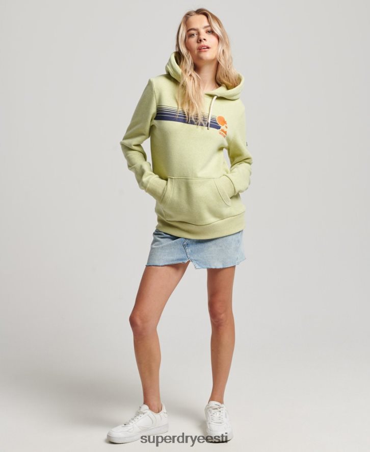 Superdry naised Vintage suur väljas kapuuts B2LT42168 Riietus roheline