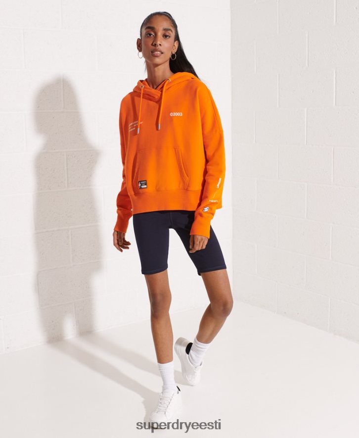 Superdry naised cooperate logo crop hoodie B2LT46145 Riietus oranž
