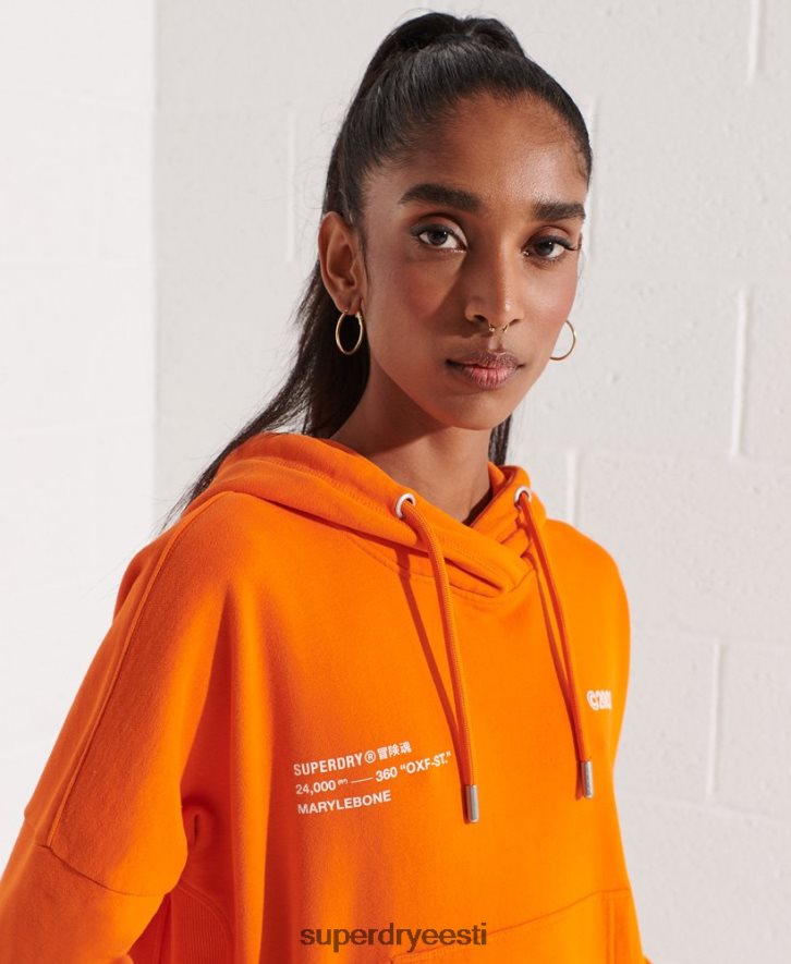 Superdry naised cooperate logo crop hoodie B2LT46145 Riietus oranž